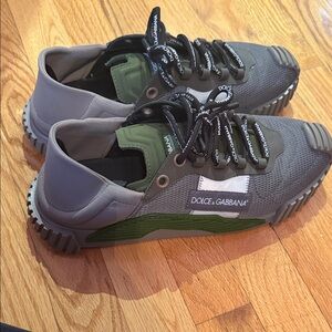 Dolce & Gabbana Men's Gray and Olive Sneakers, worn twice